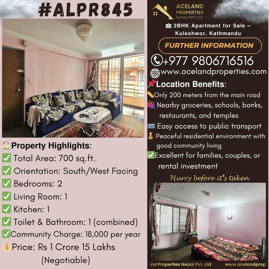 𝟮𝗕𝗛𝗞 𝗔𝗽𝗮𝗿𝘁𝗺𝗲𝗻𝘁 𝗳𝗼𝗿 𝗦𝗮𝗹𝗲 – 𝗞𝘂𝗹𝗲𝘀𝗵𝘄𝗼𝗿, 𝗞𝗮𝘁𝗵𝗺𝗮𝗻𝗱𝘂