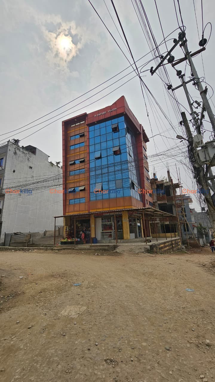 A prime commercial building for sale in Bhangal, Chunikhel-13, Budhanilkantha, Nepal, perfect for business or investment. 